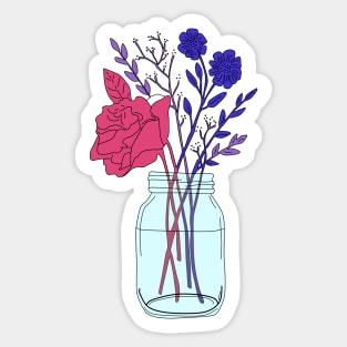 Bisexual Pride Flower Bouquet Sticker